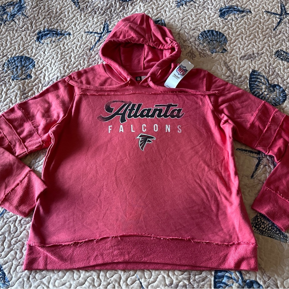 NFL Ladies Size L Atlanta Falcons Women's Orange Hoodie ‎ New with Tag